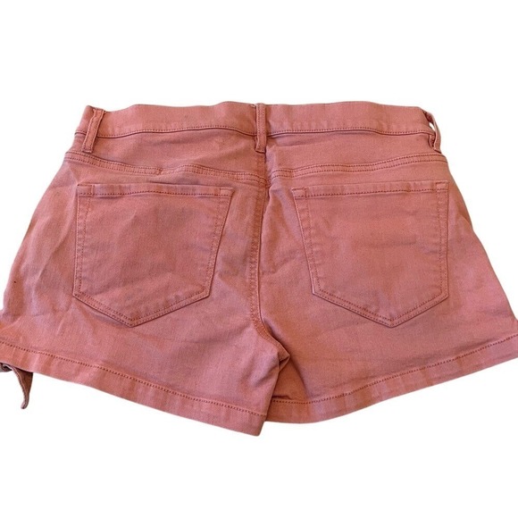 LOFT Coral Pink Twill Shorts Tie Hem Cotton Blend Y2K Summer Casual Women's 2 - Picture 6 of 8